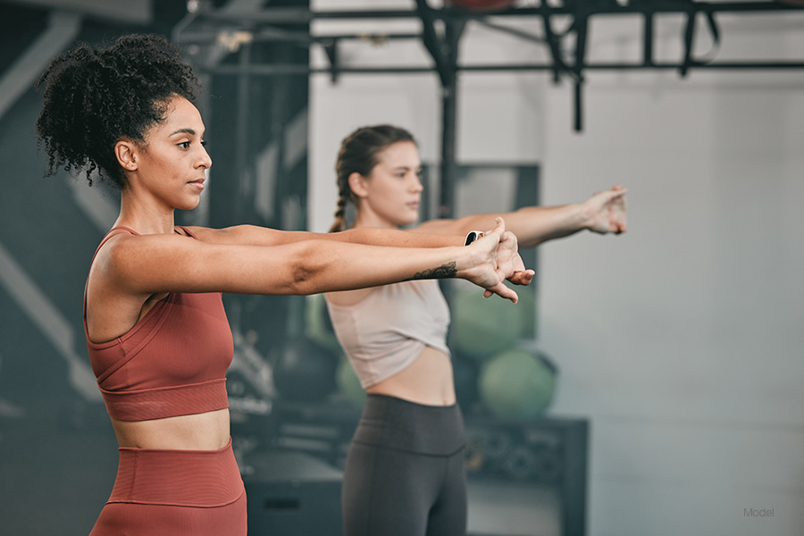 A group of women working out
